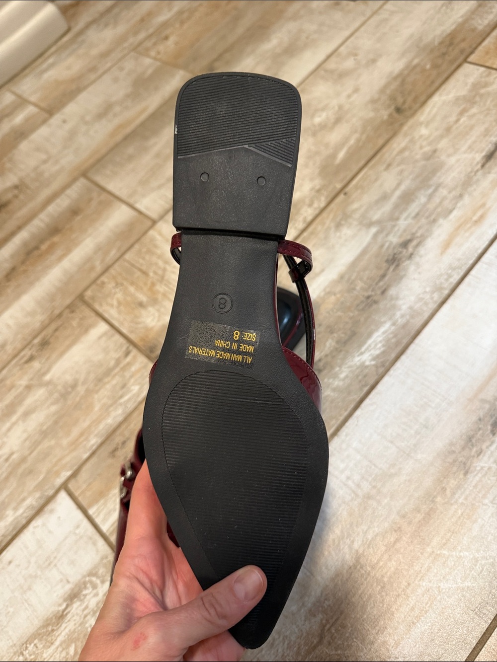 NEW Women's Pointed Slingback Flats in Deep Burgundy - Picture 4 of 5